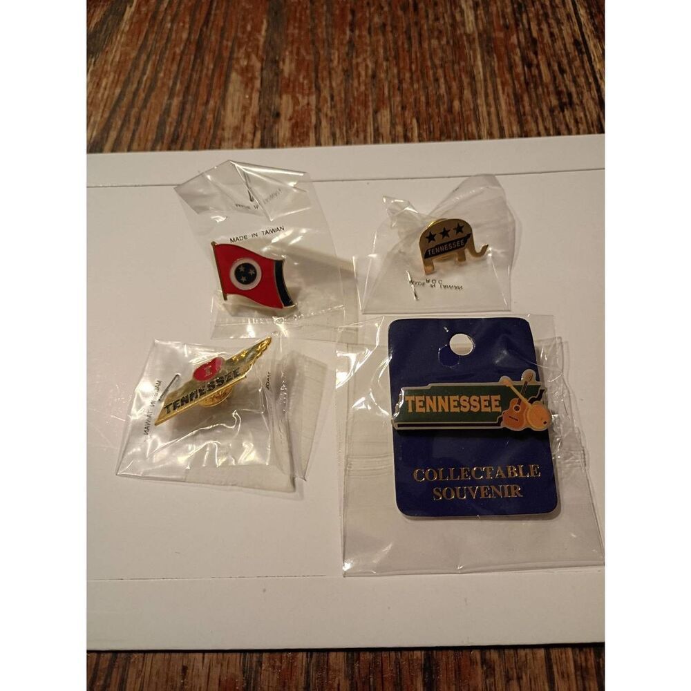 Tennessee State Pin Lot Enamel Hat Lapel Pins Souvenir Set 4pc NEW